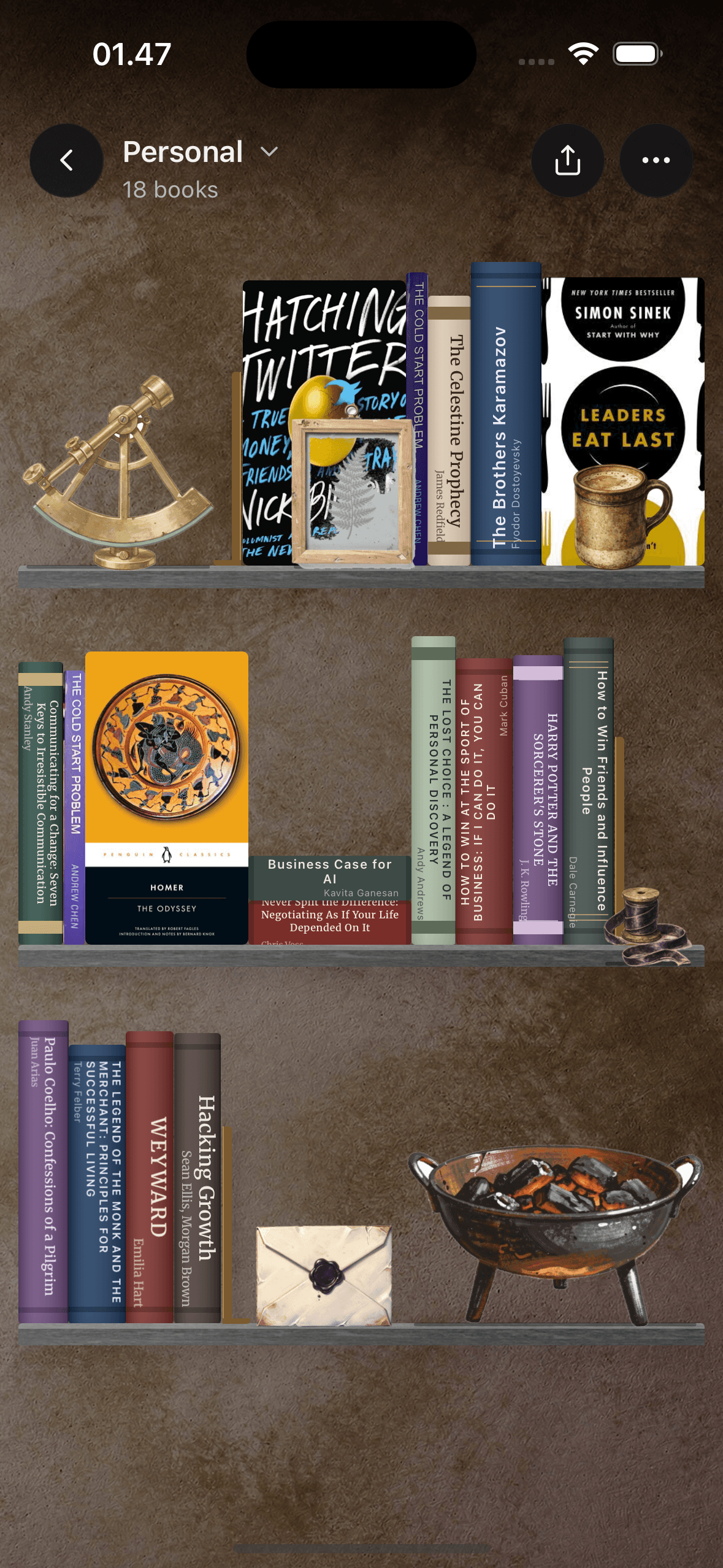 ReadersGuild The shelf screen